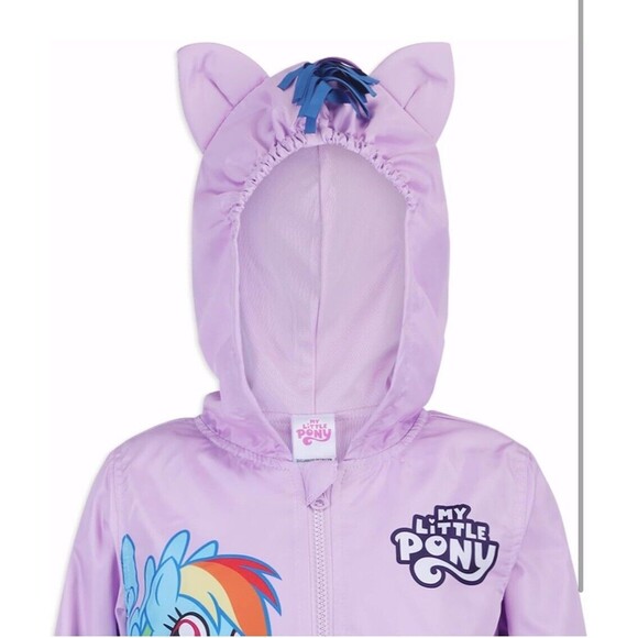 Girls Size‎ 4 My Little Pony Hooded Windbreaker Rainbow Dash Pinkie Pie - Picture 2 of 9